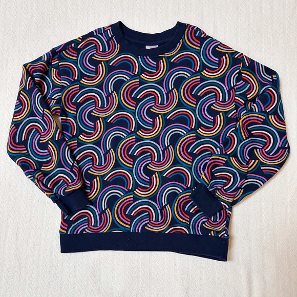 HANNA ANDERSSON cozy rainbow navy sweatshirt 10/140cm - long sleeve, ribbed cuff - Picture 8 of 8